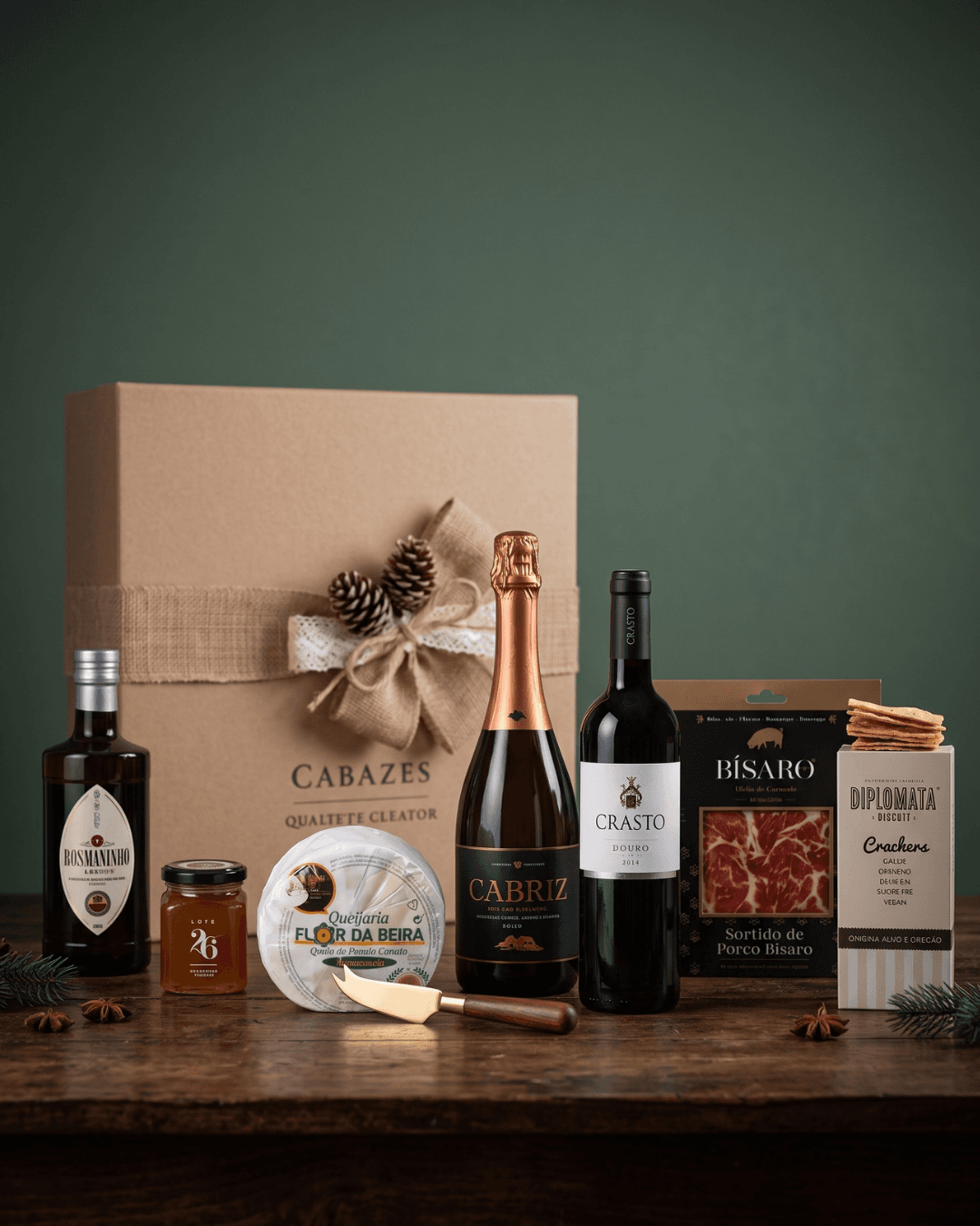 Cabazes de Natal corporativos e presentes gourmet para empresas com produtos portugueses